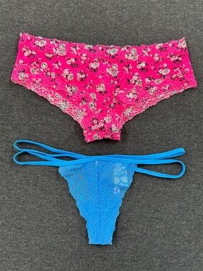 Pink Victoria's Secret Bundle Of 2 Pairs Of Women's Underwear Size Large NWT